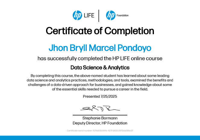 HP Life Data Science and Analytics Certification